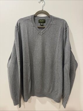 Eddie Bauer Charcoal Gray V-Neck Sweater